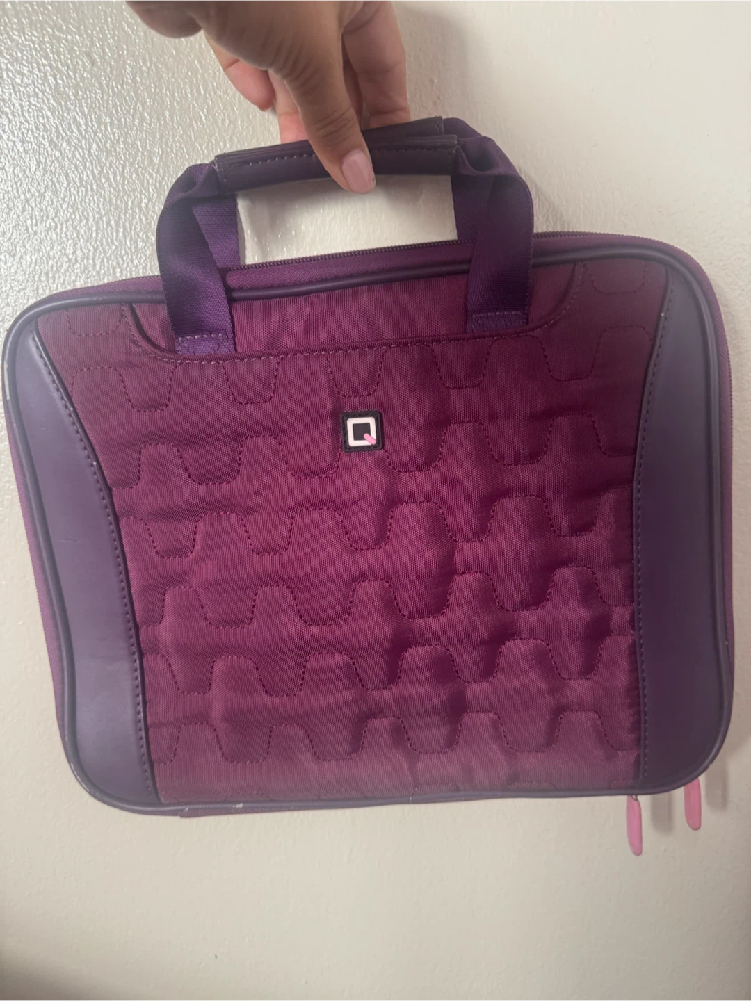 Purple Quilted Laptop Sleeve Bag