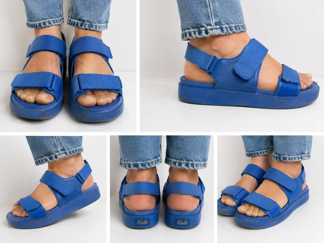 Aerie Blue Platform Sandals