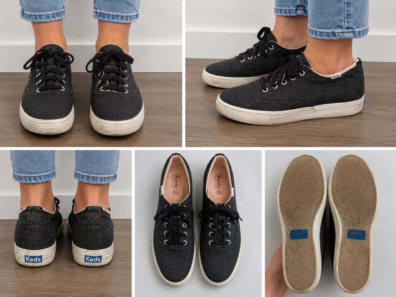 Keds "Champion" Canvas Sneakers - Dark Wash Denim