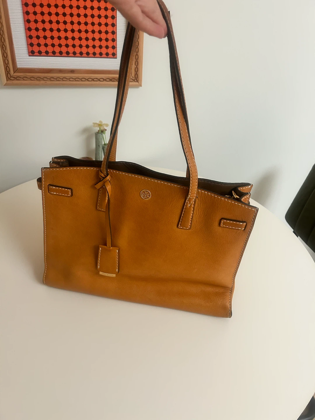 Tory Burch Caramel Leather Tote Bag