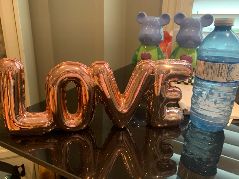 Rose chrome "LOVE" Letter Decor