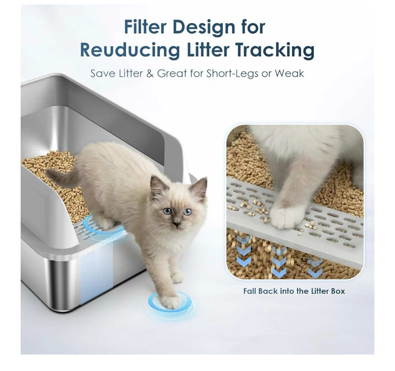 Brand new Stainless Steel Litter Box with Lid for Kittens - photo 3