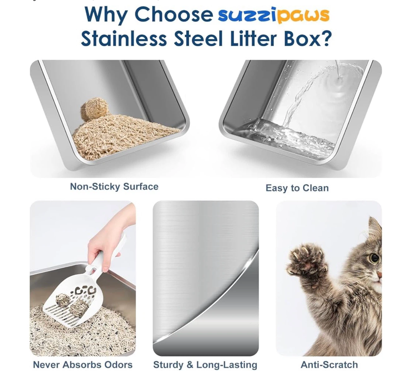 Brand new Stainless Steel Litter Box with Lid for Kittens - photo 5
