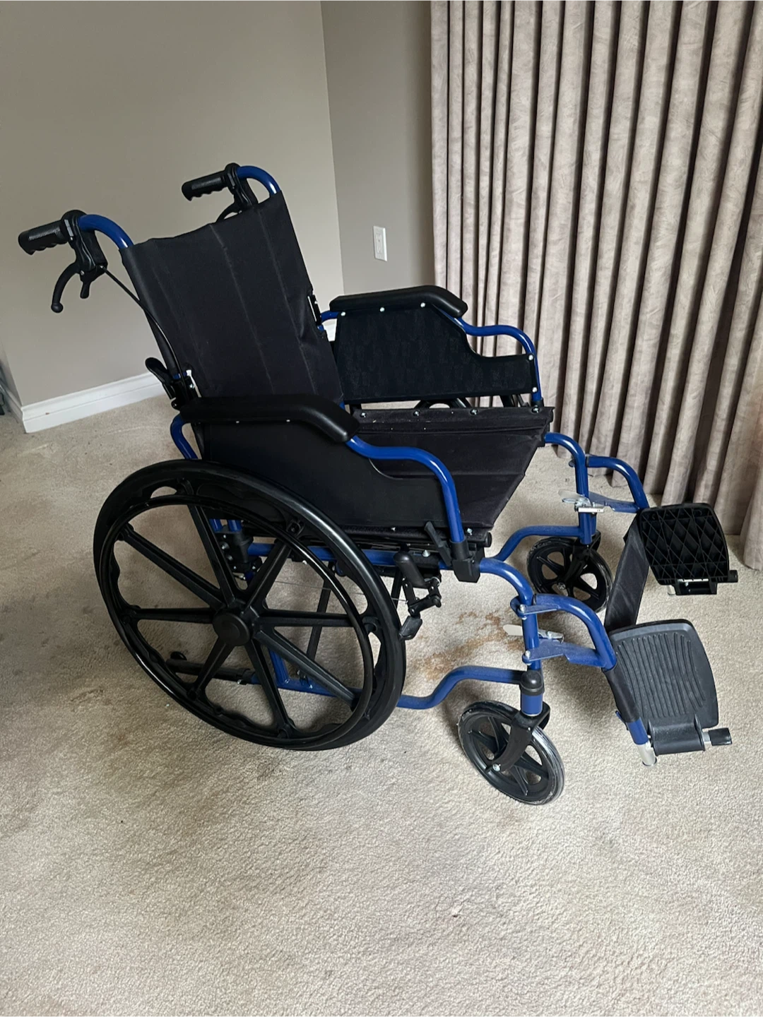 Blue Manual Wheelchair