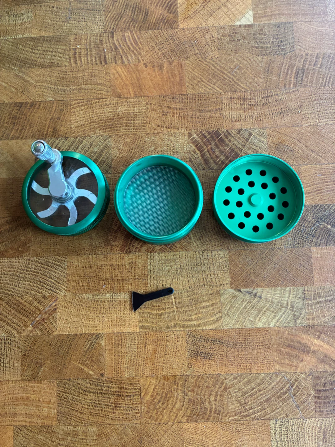 Green 4-Piece Herb Grinder with Crank - photo 2