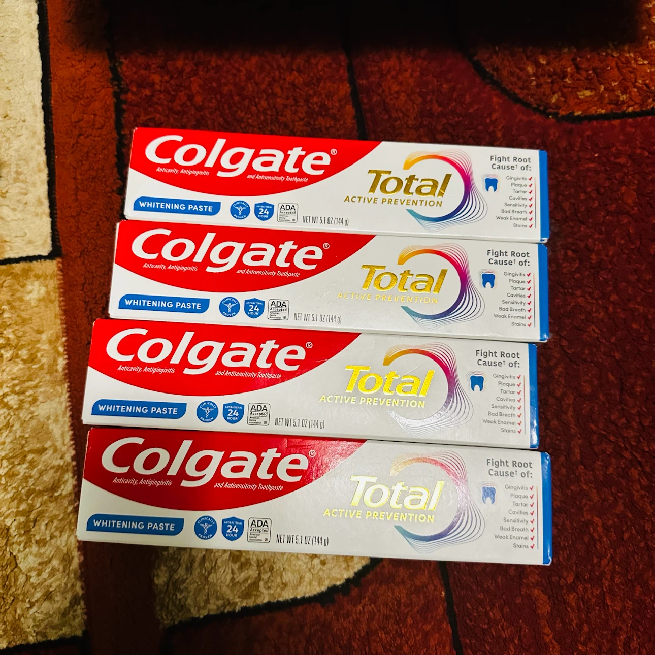 Colgate Total Active Prevention Whitening Toothpaste 4-pack