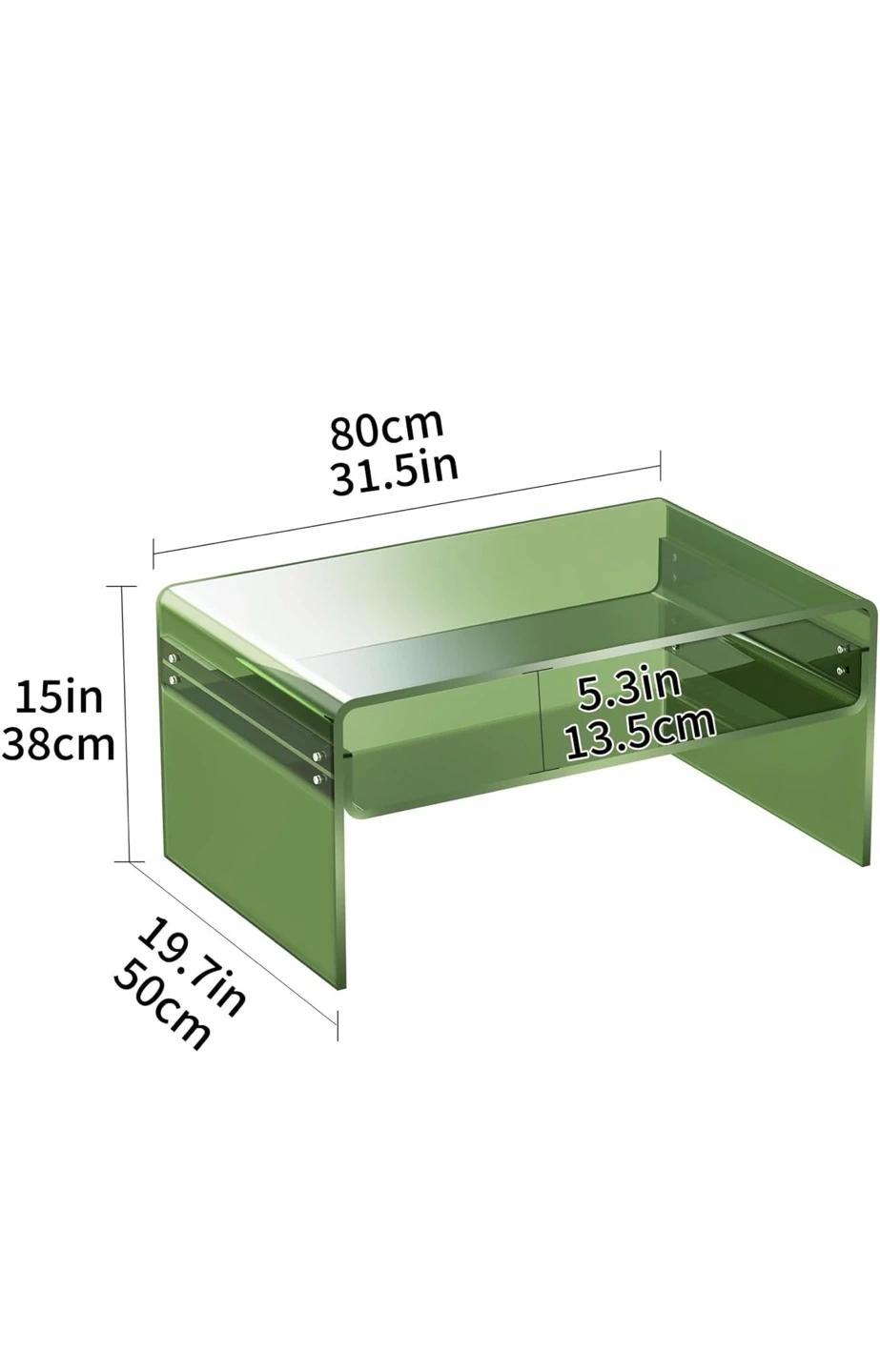 Green Acrylic Coffee Table - Large - photo 3