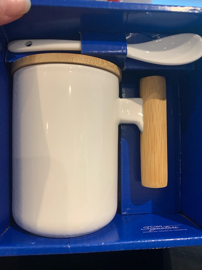 Signature Ceramic Mug with Bamboo Lid and Spoon - photo 2