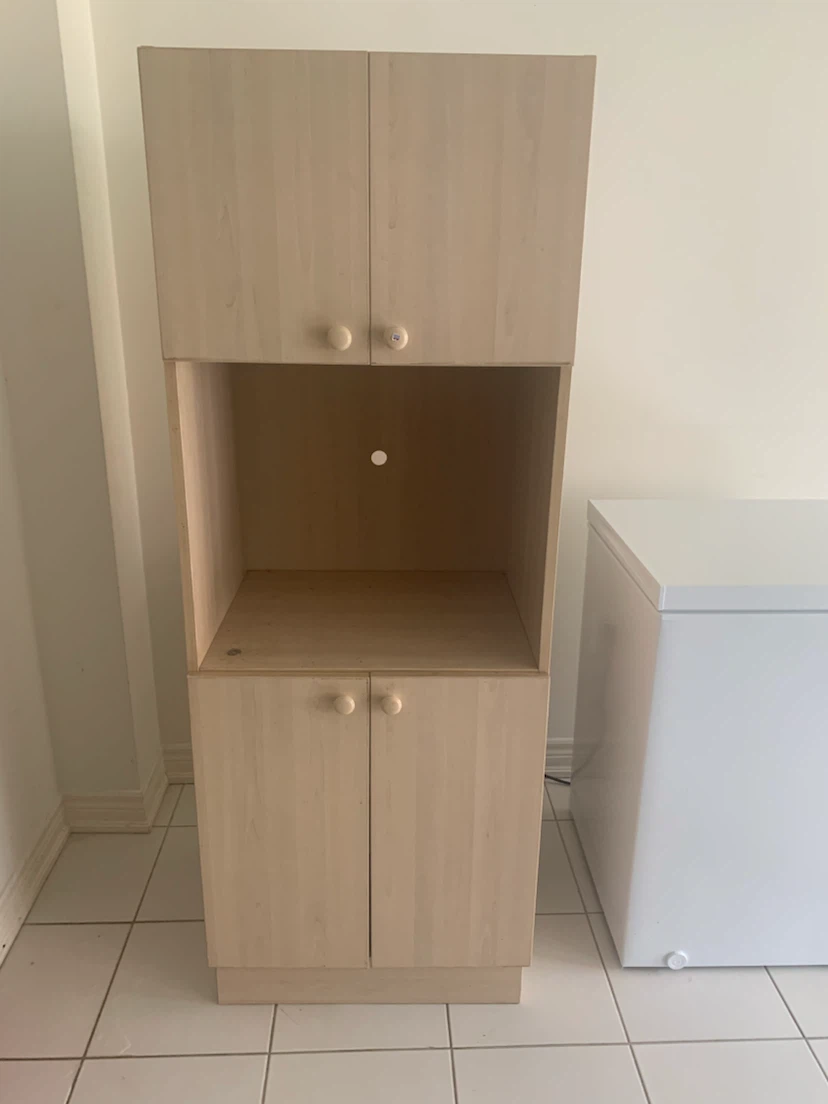 Kitchen Microwave Stand with Cabinet Storage