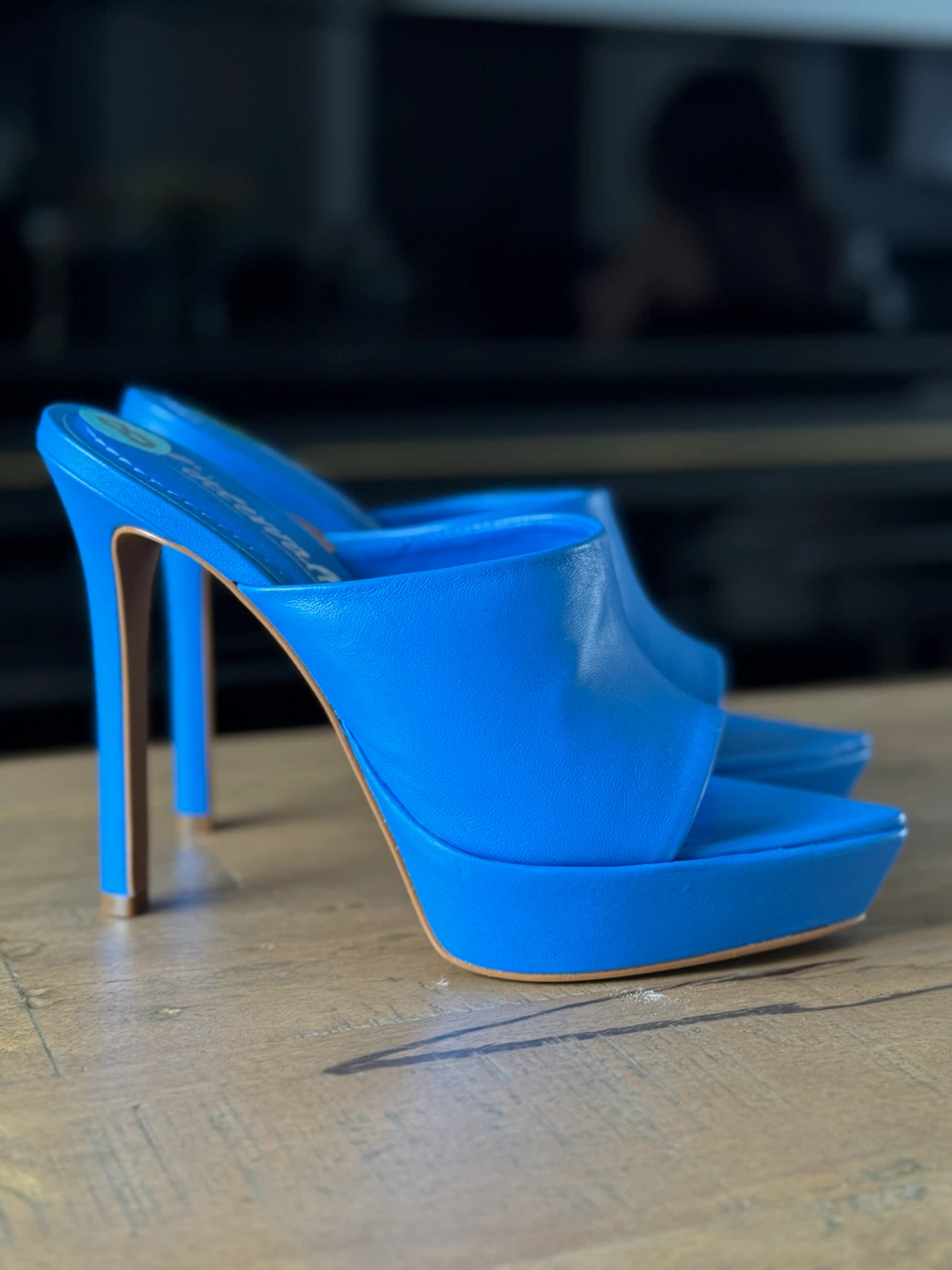 New Blue Platform Heels Size 8