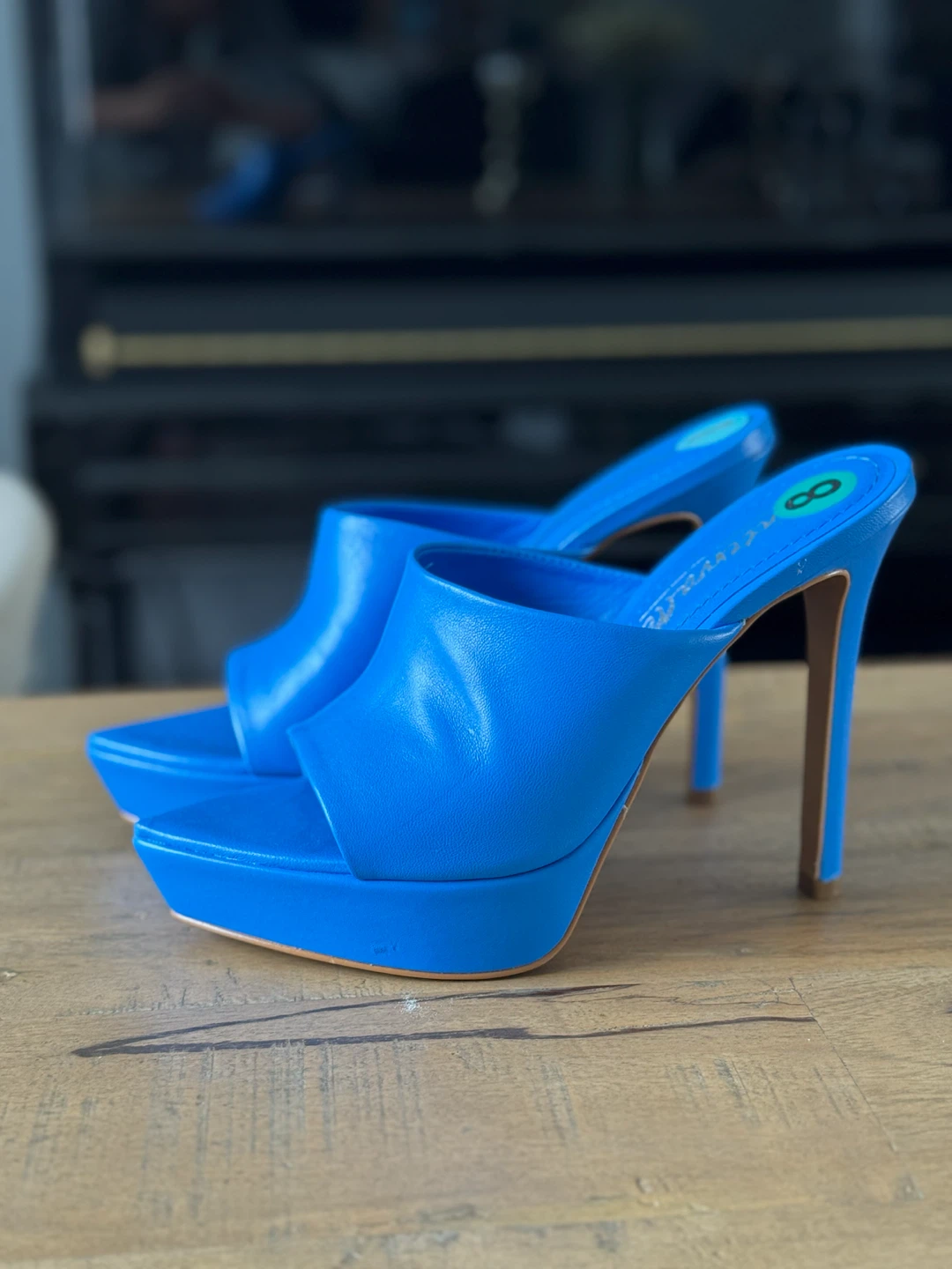 New Blue Platform Heels Size 8 - photo 3