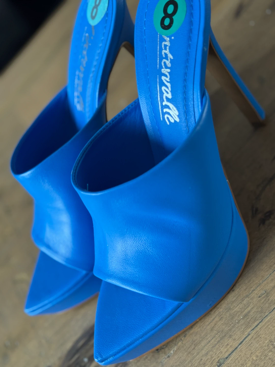 New Blue Platform Heels Size 8 - photo 5