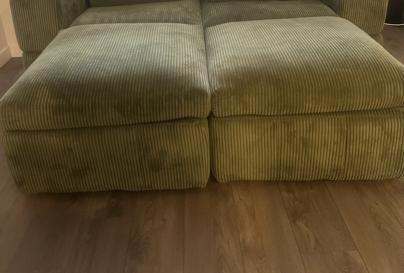 Green Corduroy Ottomans (2 pieces) - photo 2