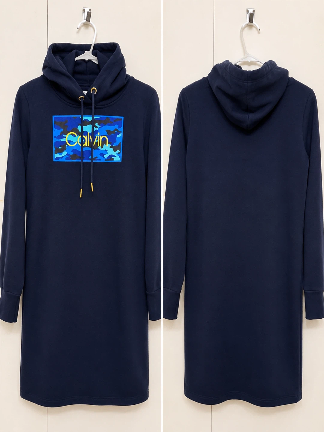 Calvin Klein Hoodie Dress Navy Blue