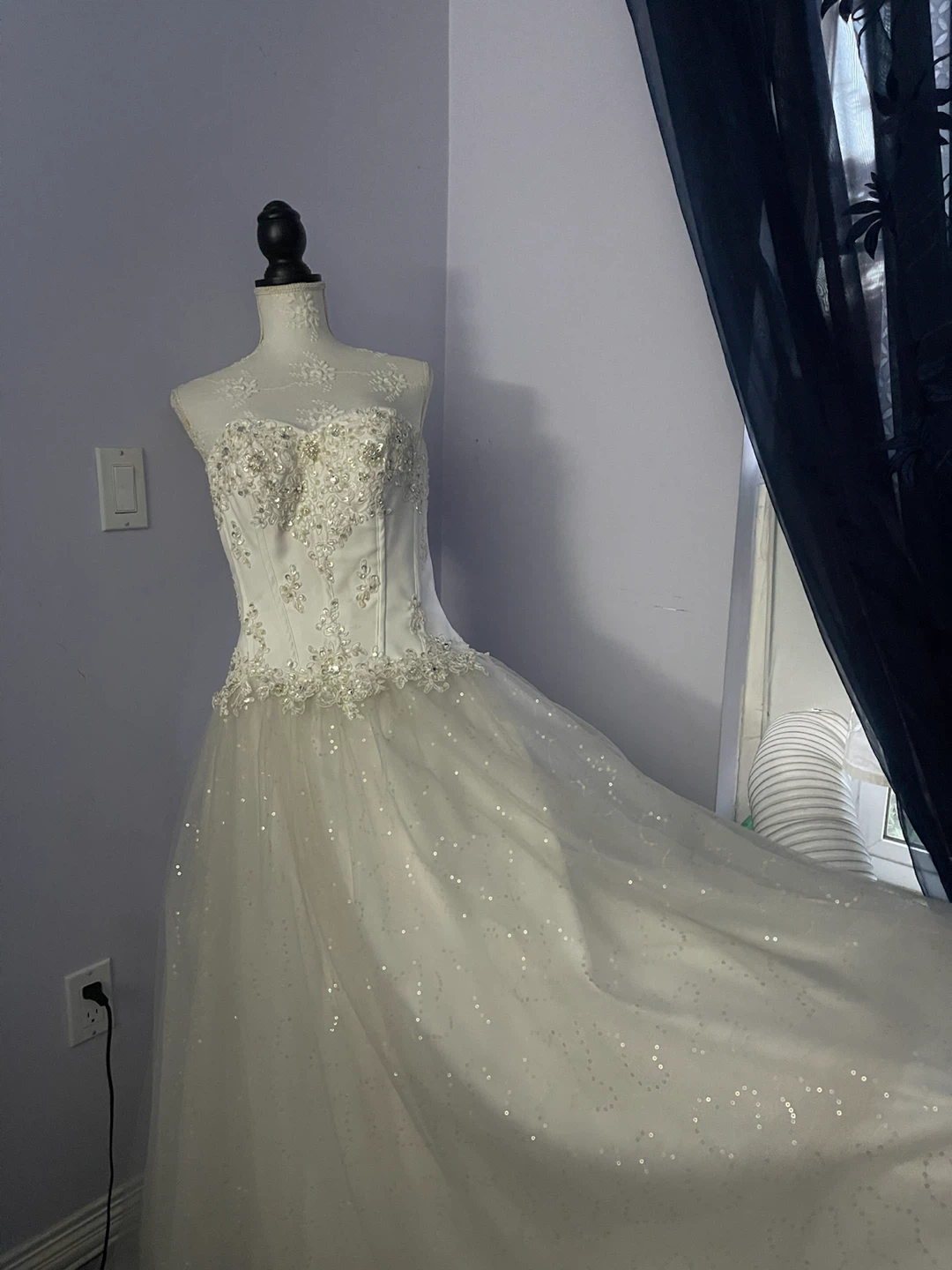 White Strapless Wedding Dress