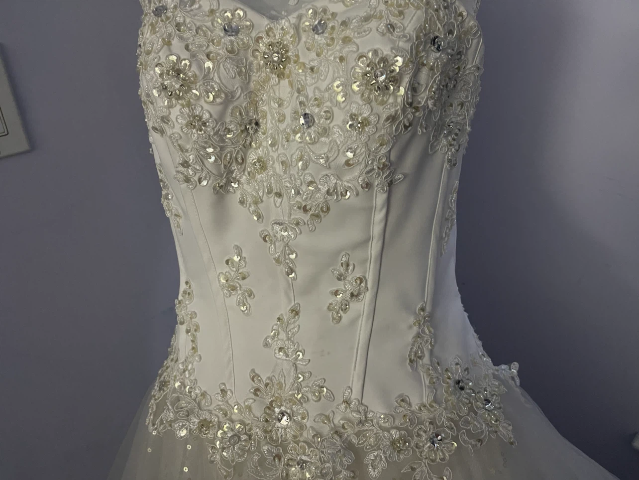 White Strapless Wedding Dress - photo 4