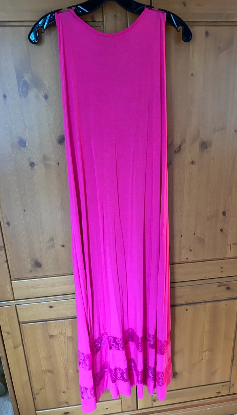 Fuchsia Maxi Dress with Lace Detail - photo 2