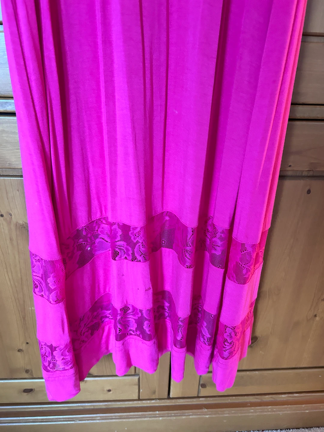 Fuchsia Maxi Dress with Lace Detail - photo 5