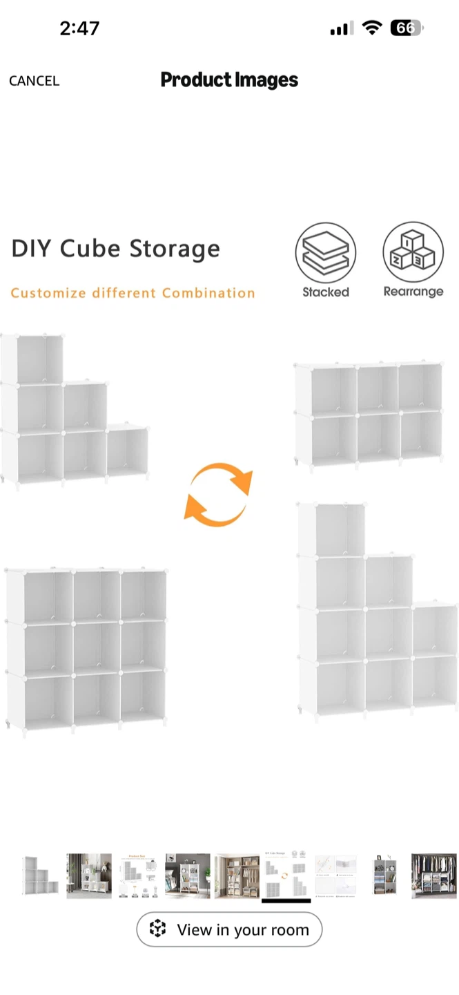 BNIB AWTATOS 6 Cube Storage Organizer - White - photo 5