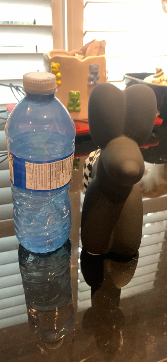 Black Balloon Dog Figurine with Checkered Pattern