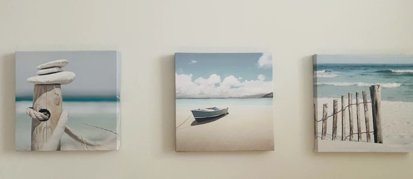 Set of 3 Canvas Wall Art - Beach Scenes