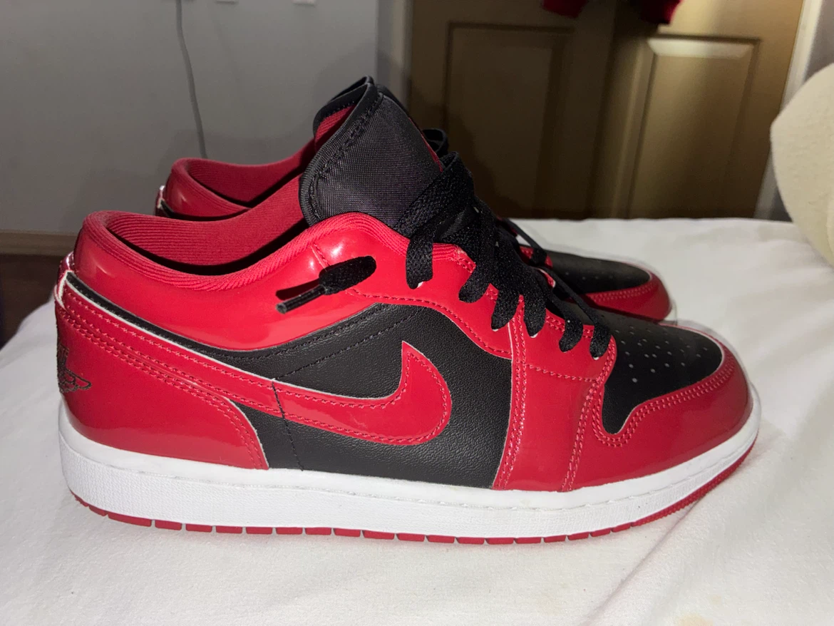 Air Jordan 1 Low Red Black Sneakers - photo 3