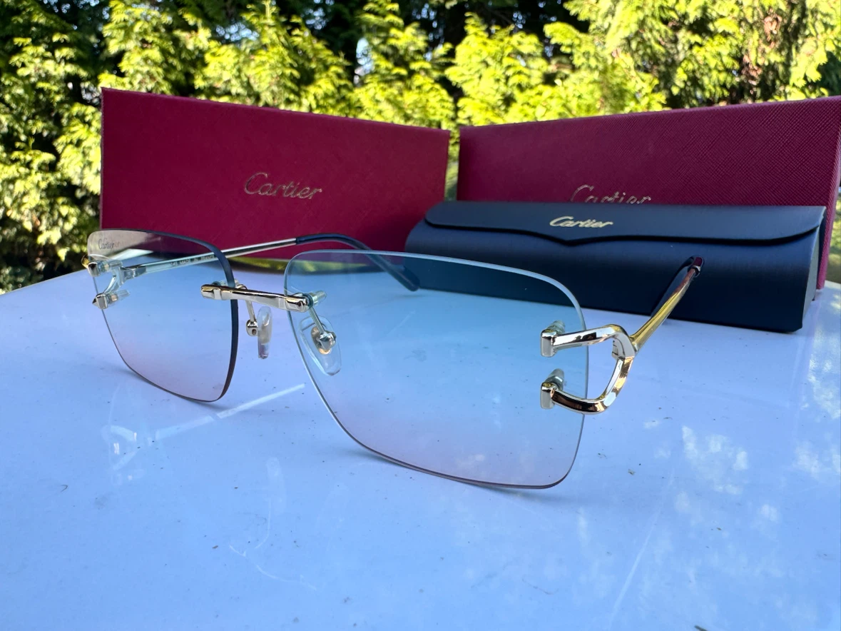 Cartier Rimless Sunglasses Gold Tone