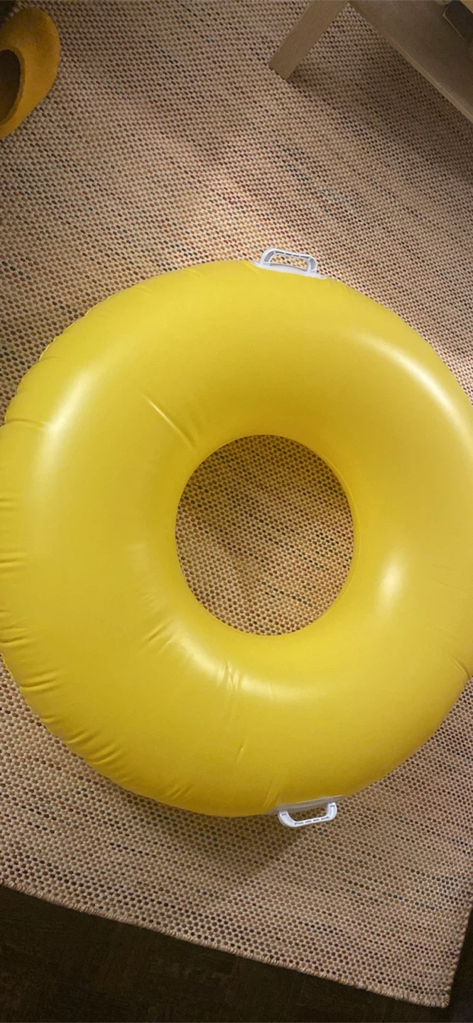 Yellow Inflatable Swim Ring with Handles