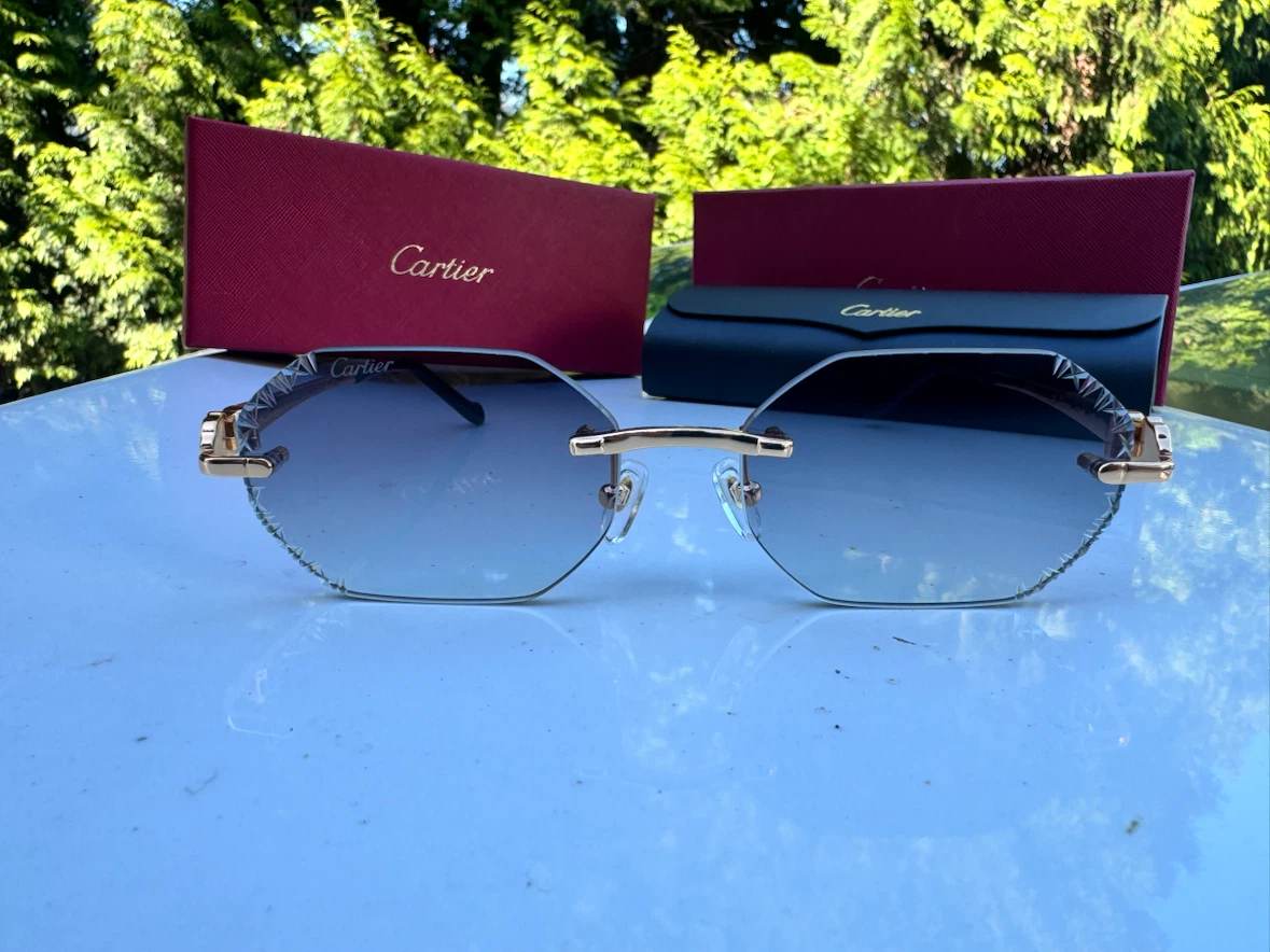 Cartier Rimless Sunglasses with Panther Detail