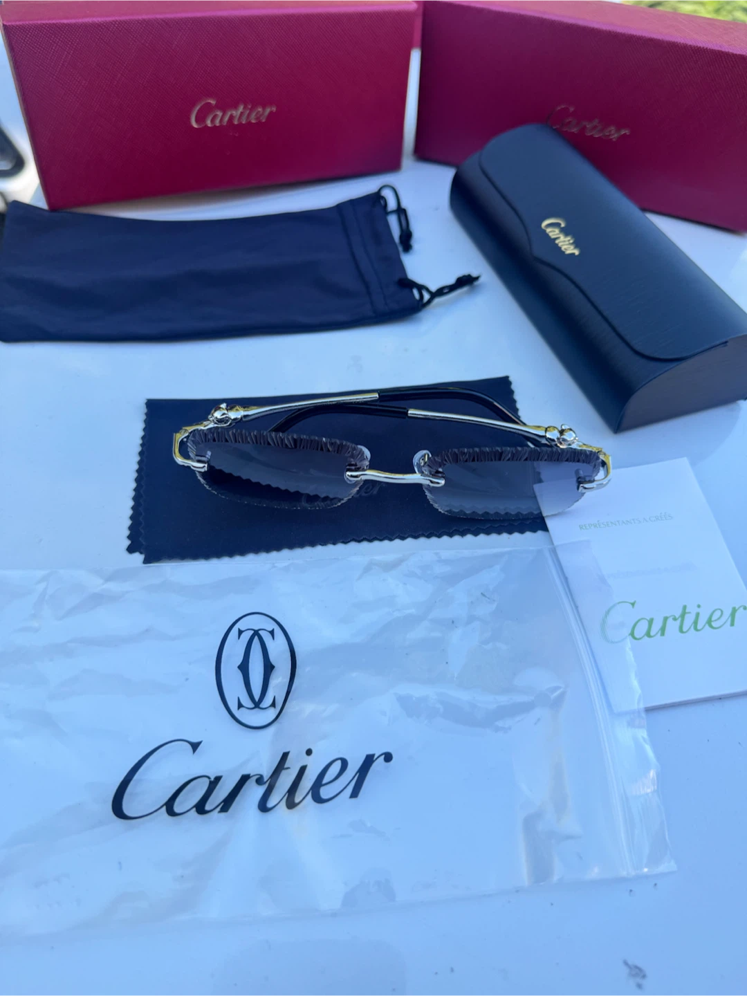 Cartier Rimless Sunglasses with Panther Detail - photo 5
