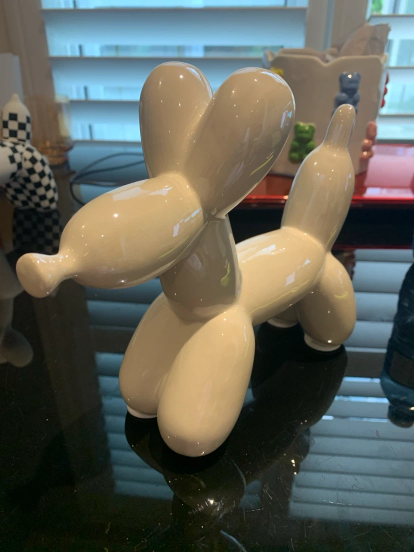 Ceramic Balloon Dog Figurine - Cream
