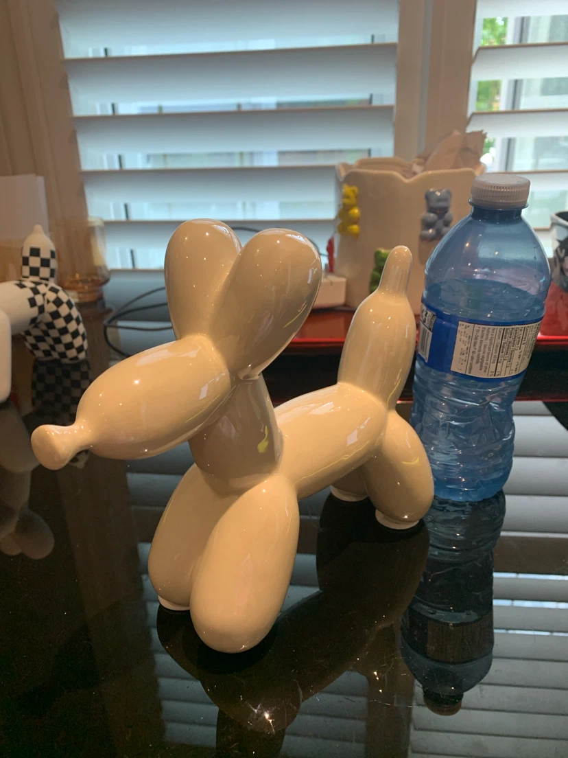 Ceramic Balloon Dog Figurine - Cream - photo 2