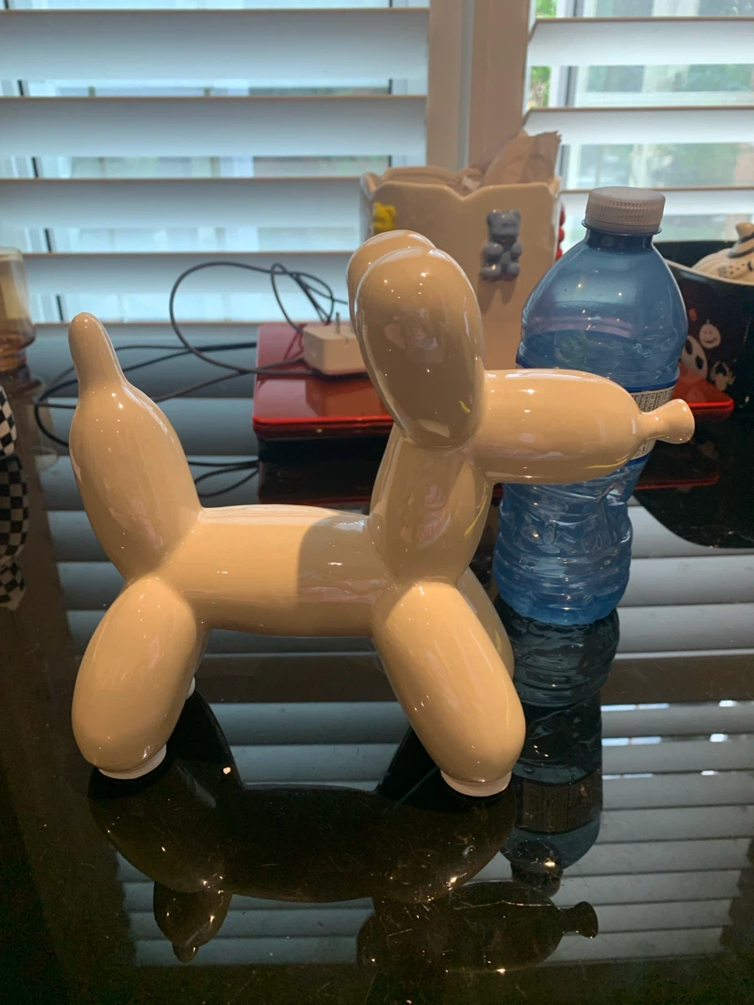 Ceramic Balloon Dog Figurine - Cream - photo 3