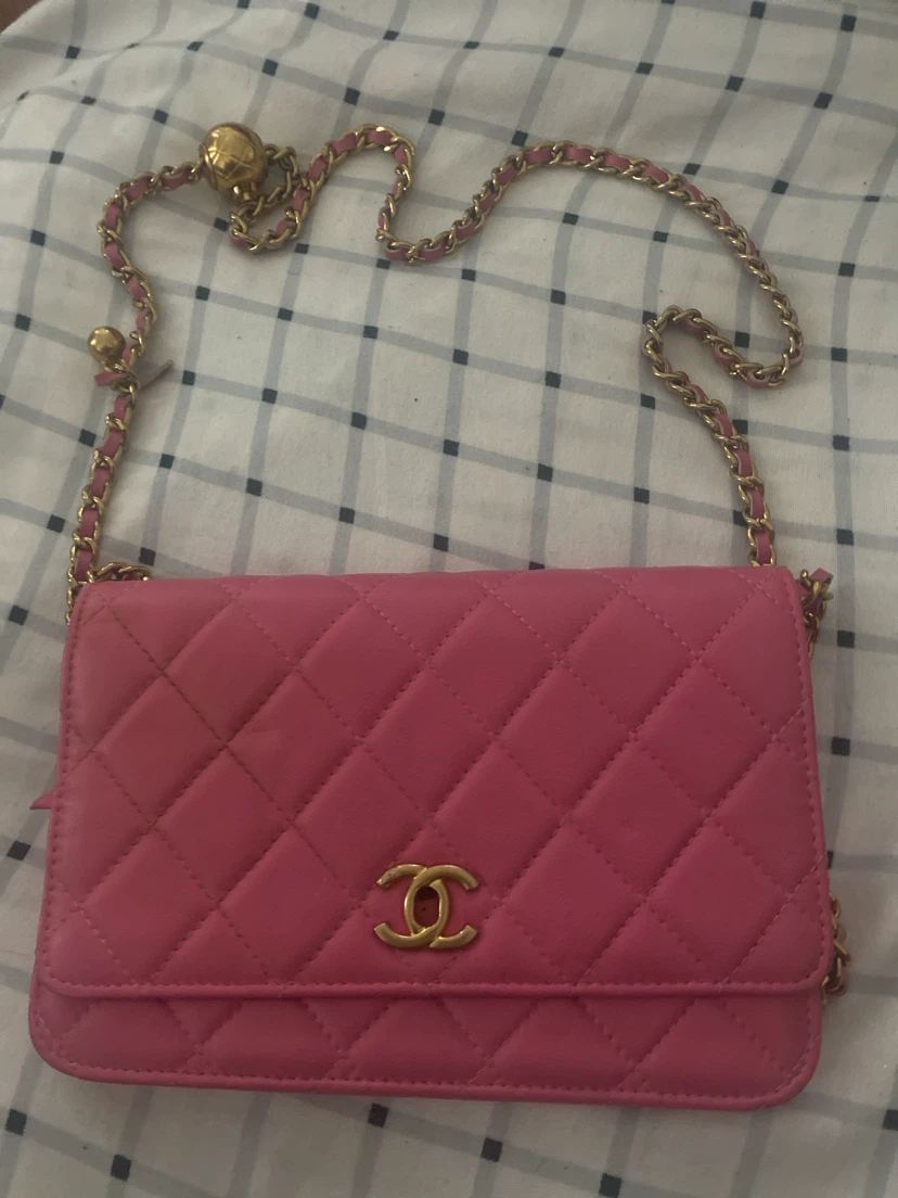 Chanel Pink Quilted Wallet on Chain Bag