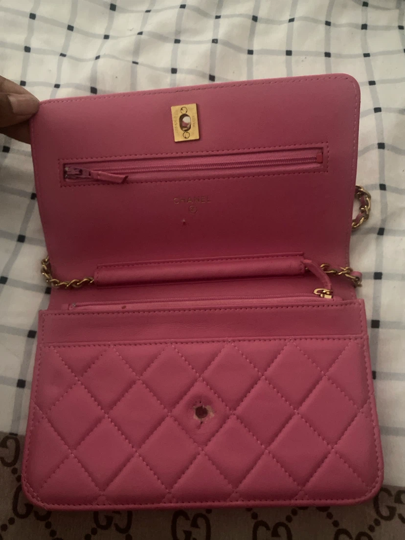 Chanel Pink Quilted Wallet on Chain Bag - photo 3