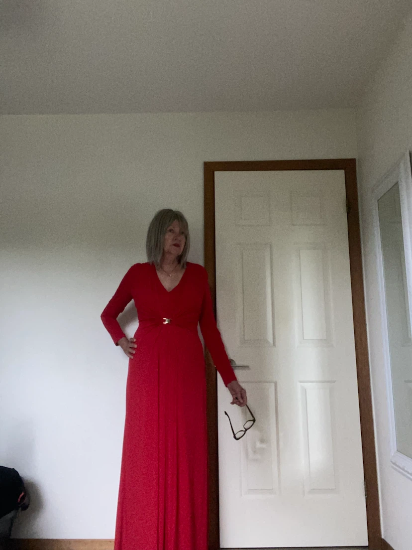 Calvin Klein Red Long Sleeve Formal Dress - photo 2