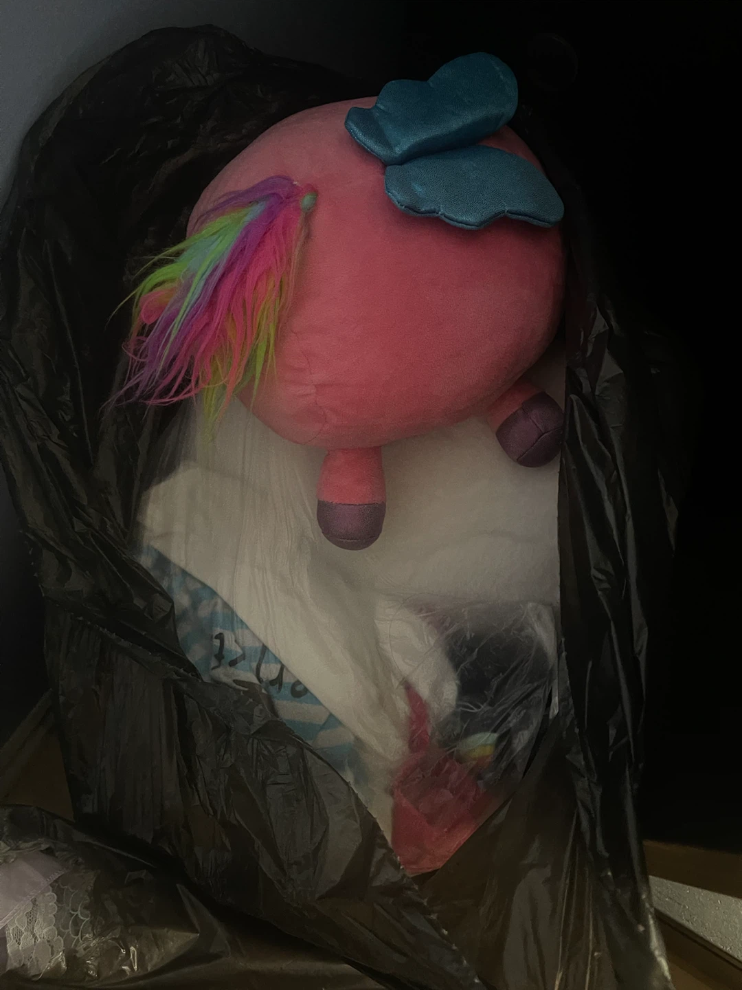 Pink Plush Unicorn Toy with Rainbow Tail