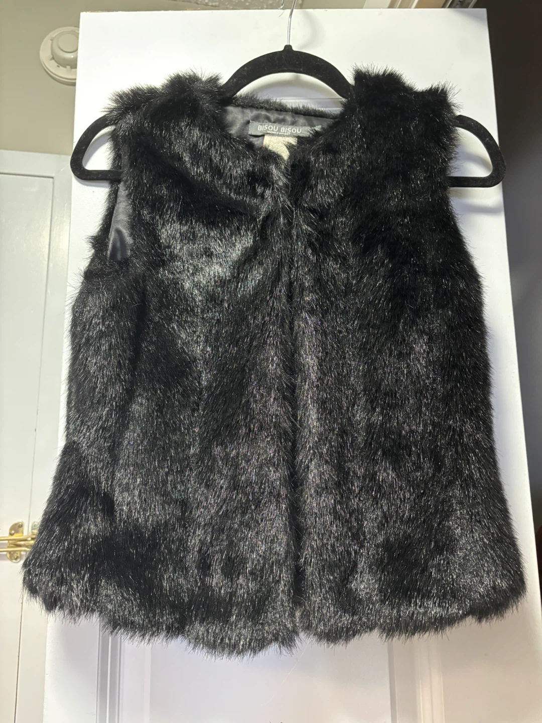 Bisou Bisou Black Faux Fur Vest - Size Medium