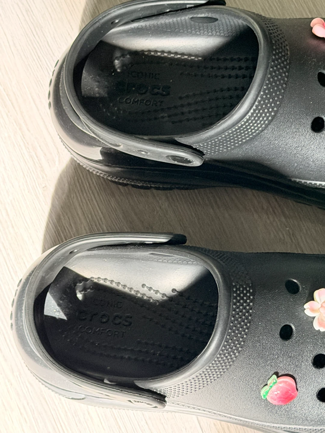 Black Platform Crocs with Flower Charms - photo 2
