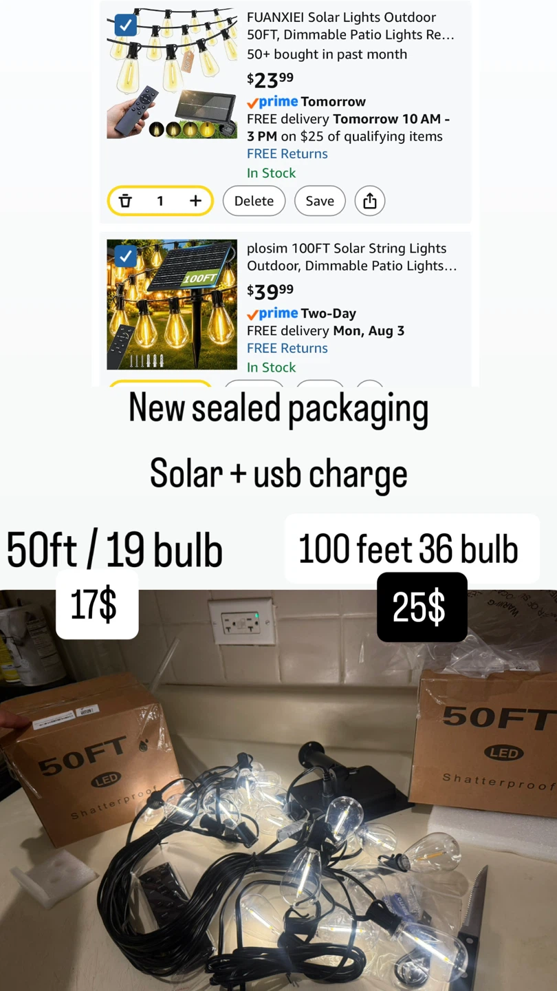 Solar String Lights 50FT