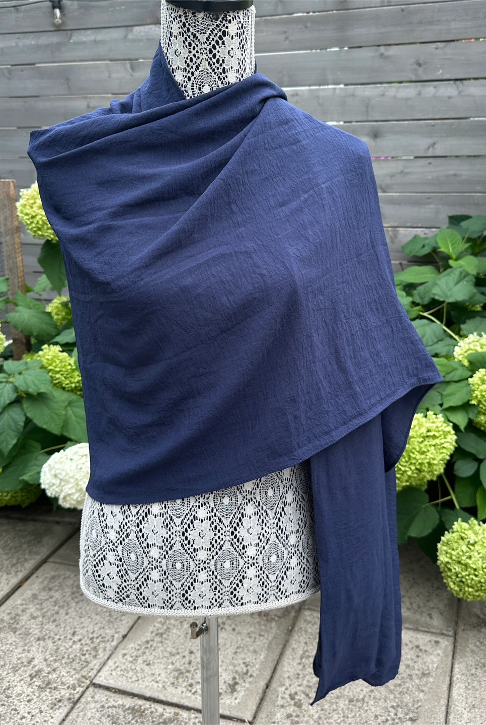 Navy Blue Crinkle Scarf - New - $10 - photo 2