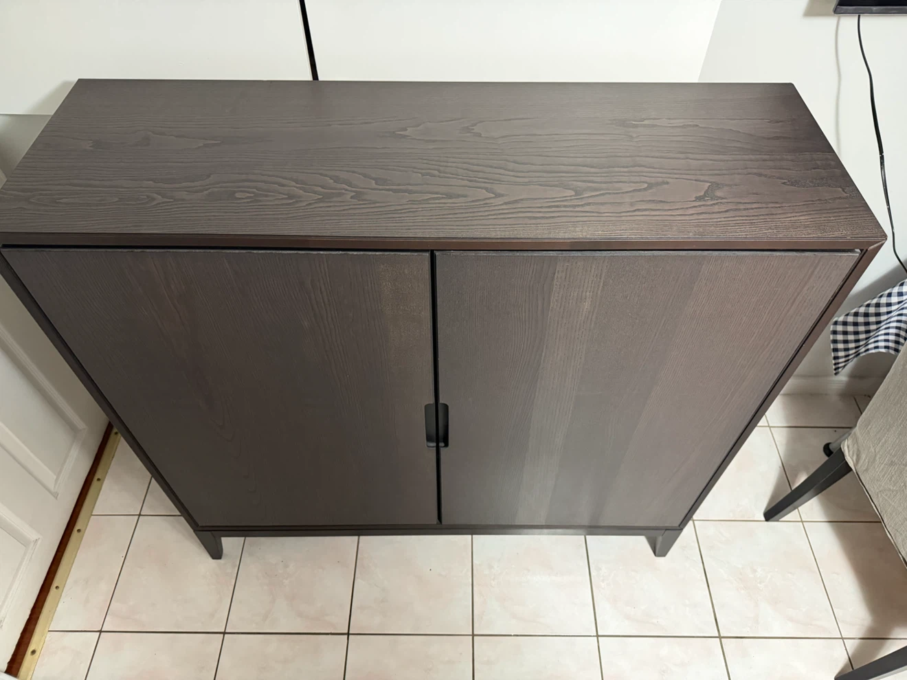 IKEA Dark Wood Cabinet with Doors - photo 2