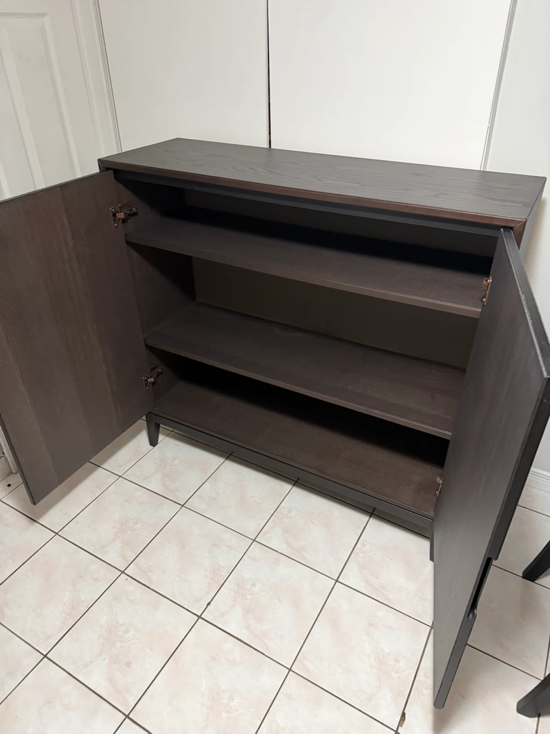 IKEA Dark Wood Cabinet with Doors - photo 3