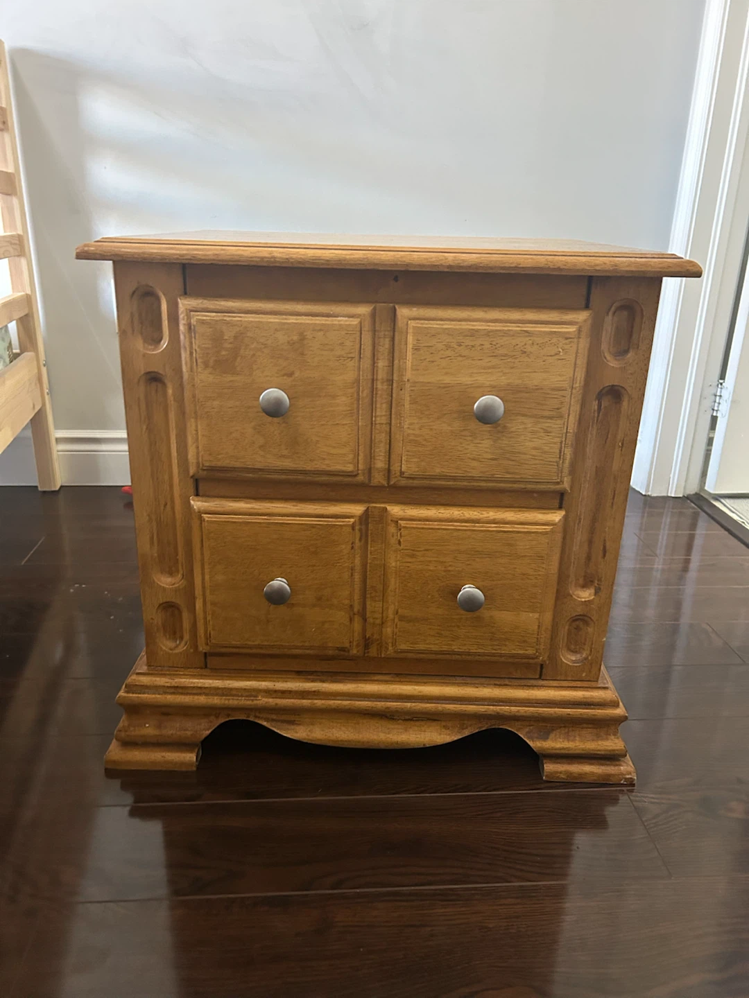 Wooden Nightstand with 2 Drawers