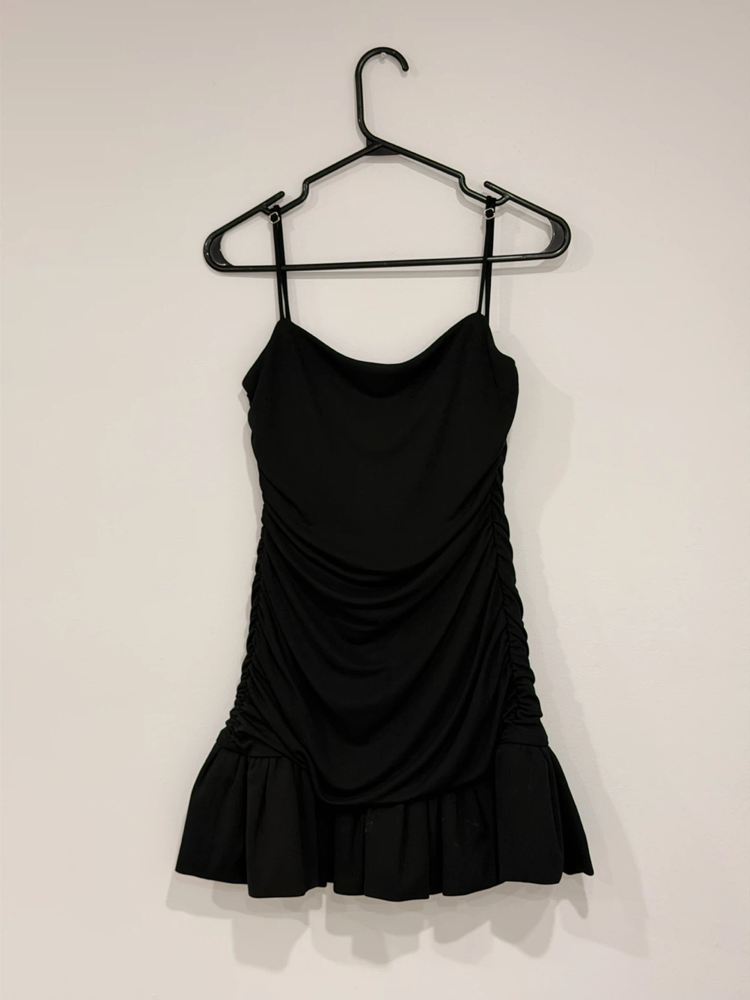 Black Ruched Mini Dress