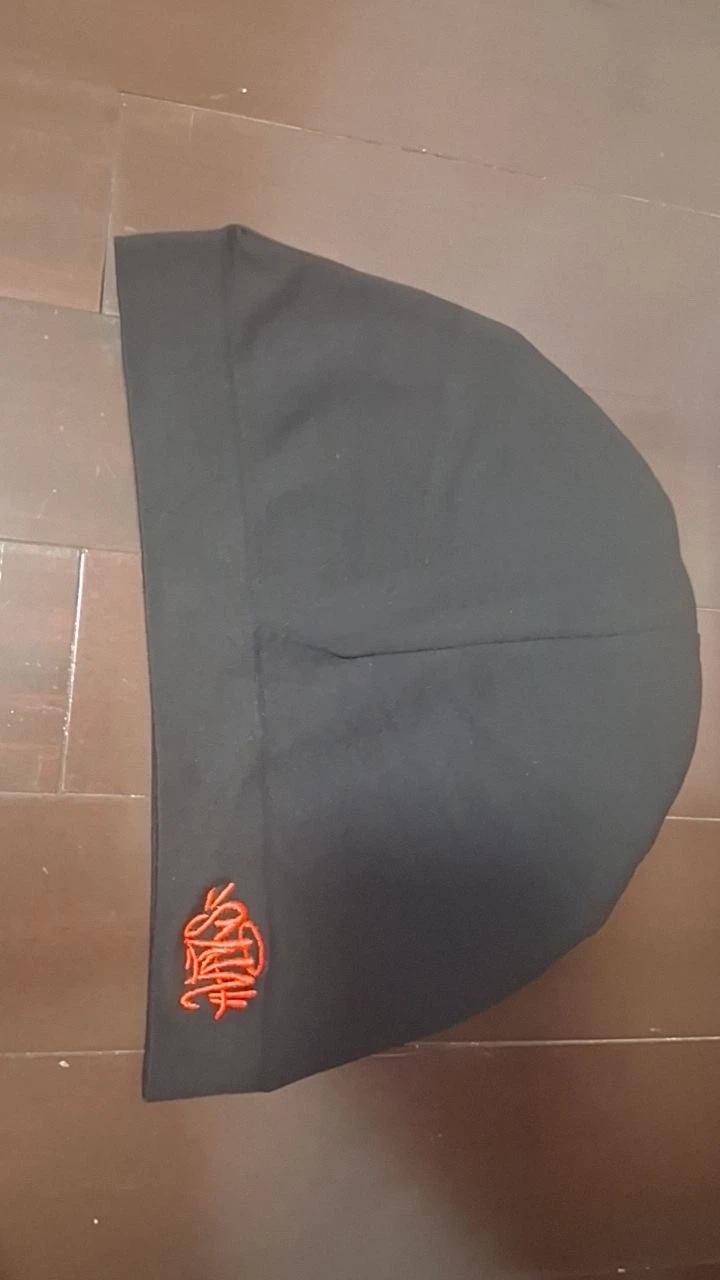 SYNA world Black Skull Cap with Red Embroidery
