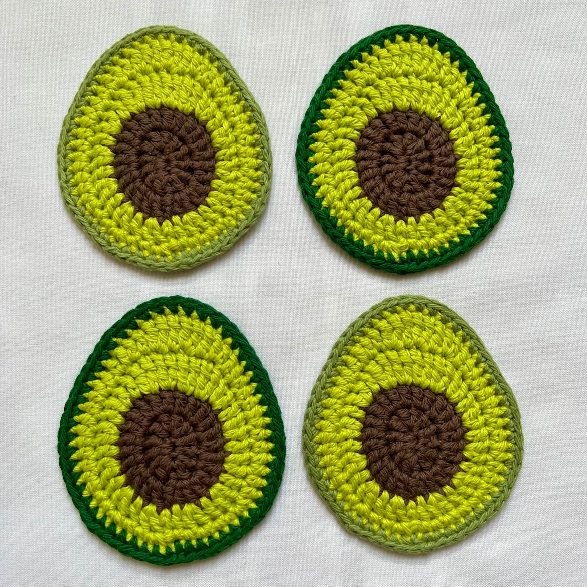 Handmade Crochet Avocado Coasters
