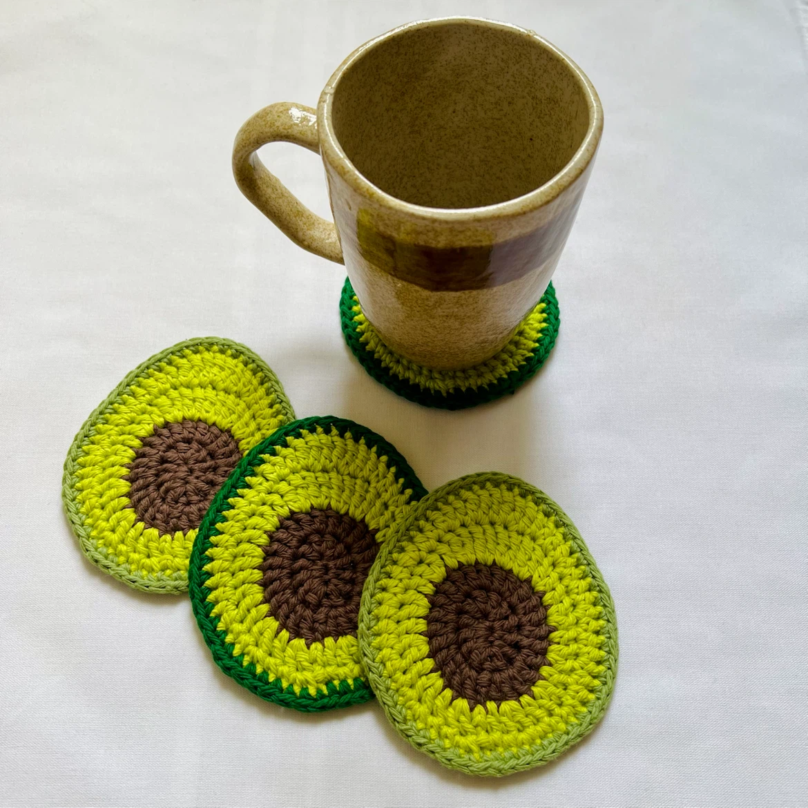 Handmade Crochet Avocado Coasters - photo 2