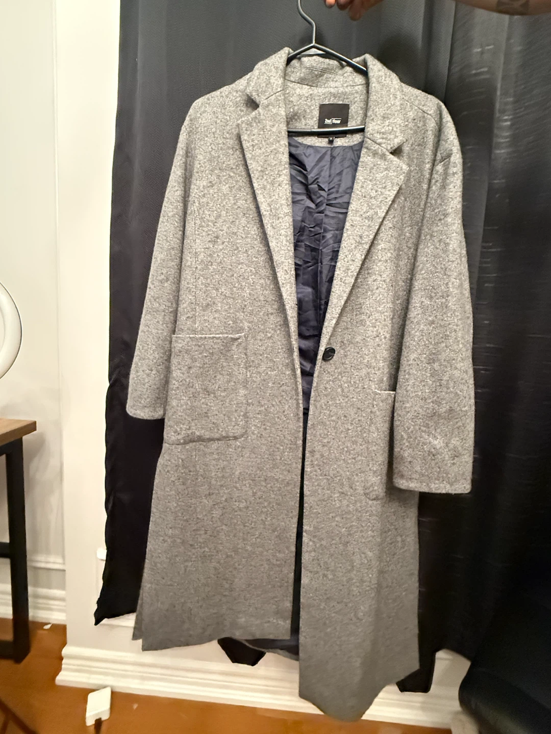 Ruds Crew Grey Wool Blend Long Coat