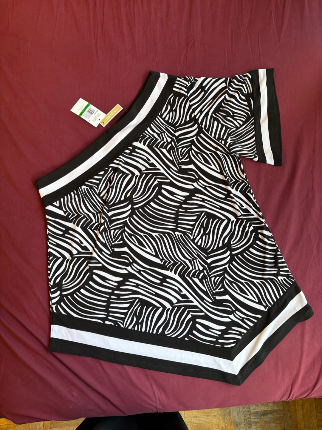 NEW_Zebra Print One Shoulder Top_Large